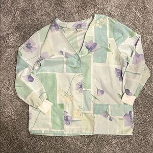 PL Uniform Company Floral Pastel Women's Top Size XL
